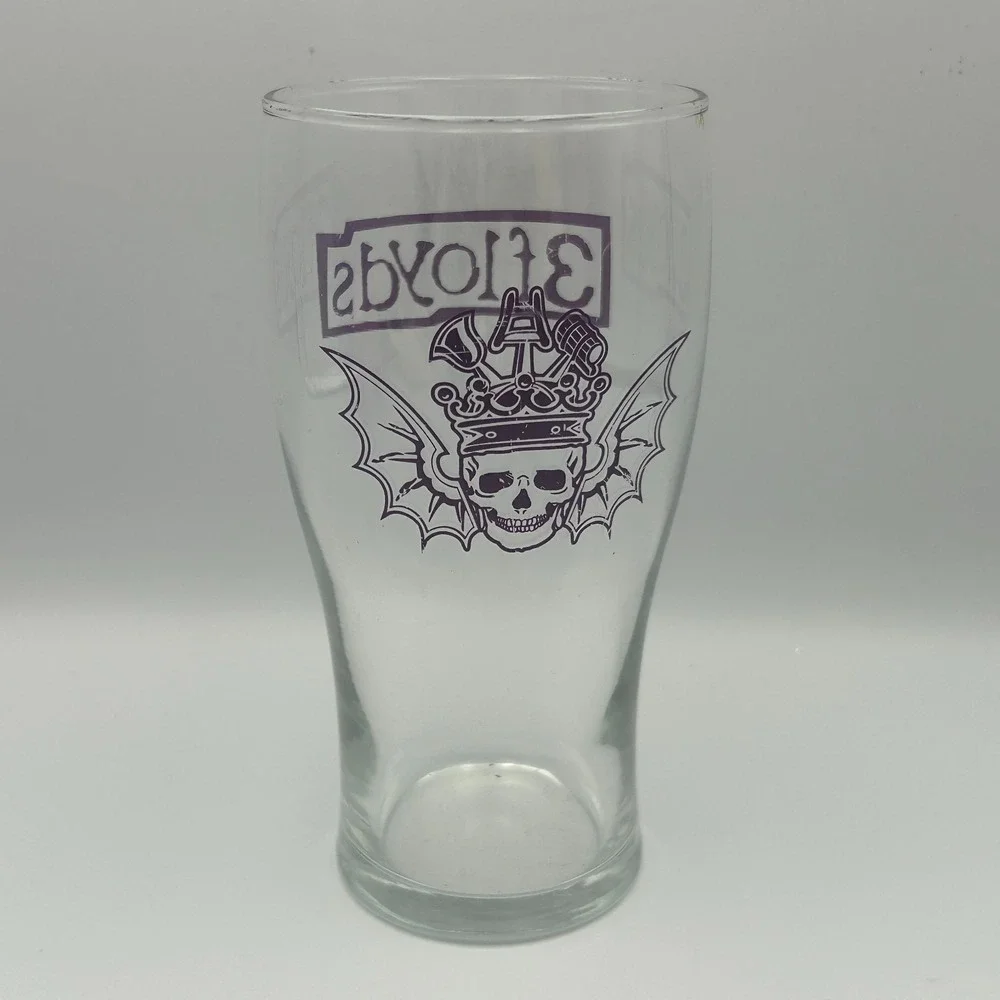 3 Floyds Brewery Bar Pint Beer 16 oz Glass Winged Skull Purple Munster Indiana